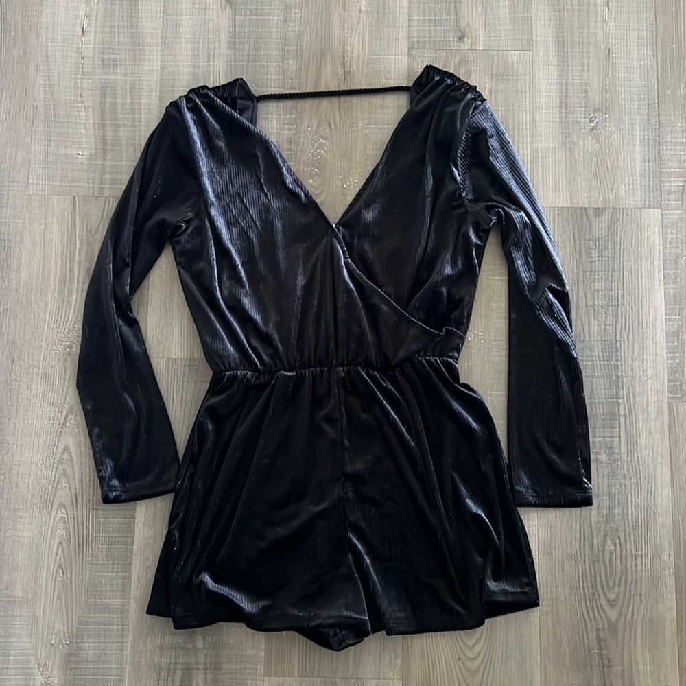 Black Velvet Romper